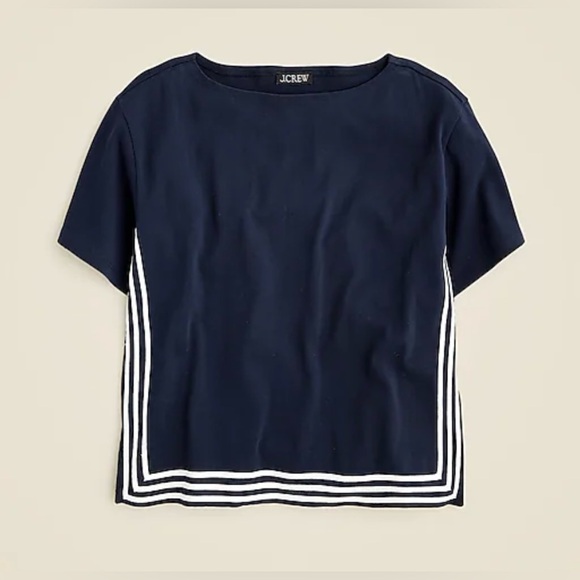 J.Crew NWT mariner cloth boatneck t-shirt in navy - Picture 3 of 7